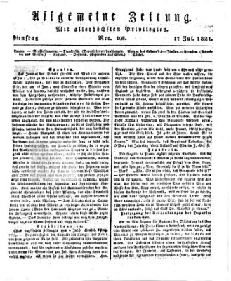 Allgemeine Zeitung Dienstag 17. Juli 1821