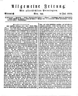 Allgemeine Zeitung Mittwoch 18. Juli 1821