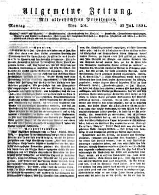 Allgemeine Zeitung Montag 23. Juli 1821