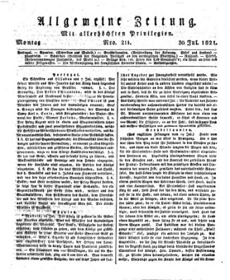 Allgemeine Zeitung Montag 30. Juli 1821