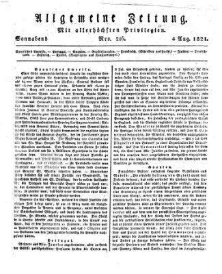 Allgemeine Zeitung Samstag 4. August 1821