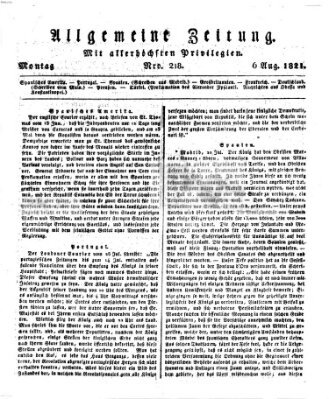 Allgemeine Zeitung Montag 6. August 1821