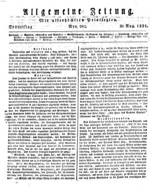 Allgemeine Zeitung Donnerstag 30. August 1821