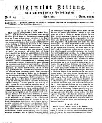 Allgemeine Zeitung Freitag 7. September 1821