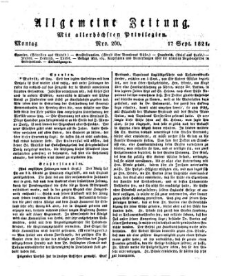 Allgemeine Zeitung Montag 17. September 1821