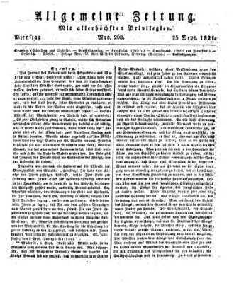 Allgemeine Zeitung Dienstag 25. September 1821