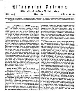 Allgemeine Zeitung Mittwoch 26. September 1821