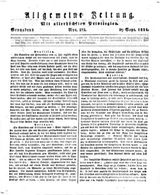 Allgemeine Zeitung Samstag 29. September 1821