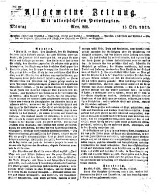 Allgemeine Zeitung Montag 15. Oktober 1821