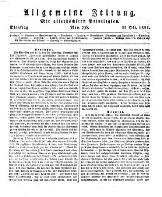 Allgemeine Zeitung Dienstag 23. Oktober 1821