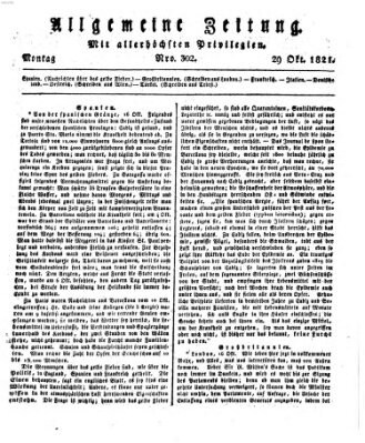 Allgemeine Zeitung Montag 29. Oktober 1821