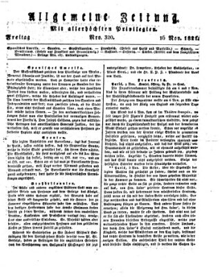 Allgemeine Zeitung Freitag 16. November 1821