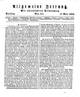 Allgemeine Zeitung Dienstag 20. November 1821