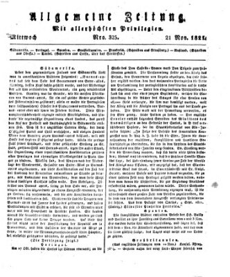 Allgemeine Zeitung Mittwoch 21. November 1821