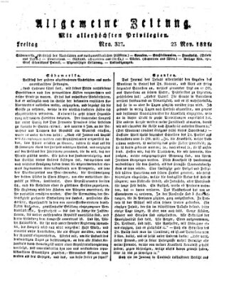 Allgemeine Zeitung Freitag 23. November 1821