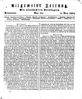 Allgemeine Zeitung Samstag 24. November 1821