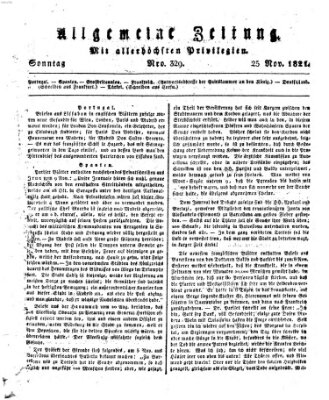 Allgemeine Zeitung Sonntag 25. November 1821