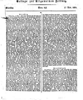 Allgemeine Zeitung Dienstag 27. November 1821