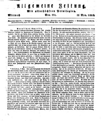 Allgemeine Zeitung Mittwoch 28. November 1821