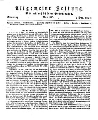 Allgemeine Zeitung Sonntag 2. Dezember 1821