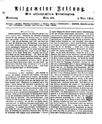 Allgemeine Zeitung Sonntag 9. Dezember 1821