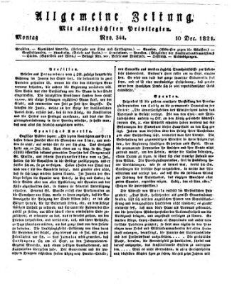 Allgemeine Zeitung Montag 10. Dezember 1821