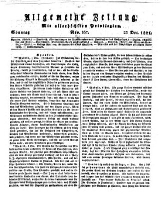 Allgemeine Zeitung Sonntag 23. Dezember 1821