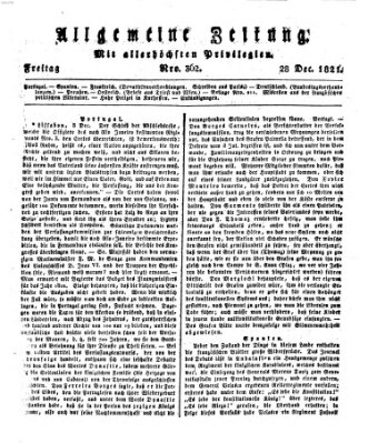 Allgemeine Zeitung Freitag 28. Dezember 1821