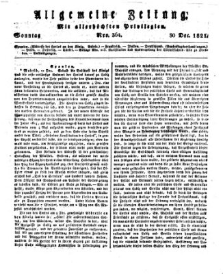 Allgemeine Zeitung Sonntag 30. Dezember 1821