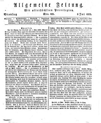 Allgemeine Zeitung Dienstag 2. Juli 1822