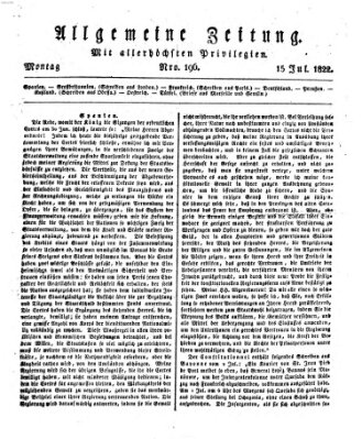 Allgemeine Zeitung Montag 15. Juli 1822