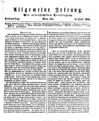 Allgemeine Zeitung Donnerstag 25. Juli 1822