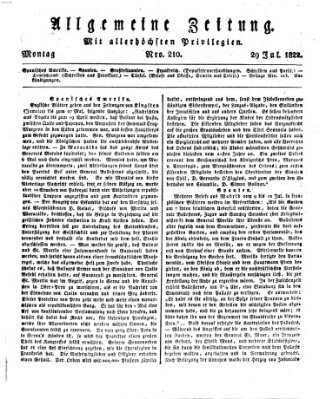 Allgemeine Zeitung Montag 29. Juli 1822