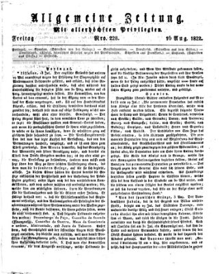 Allgemeine Zeitung Freitag 16. August 1822