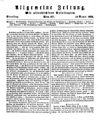 Allgemeine Zeitung Dienstag 24. September 1822