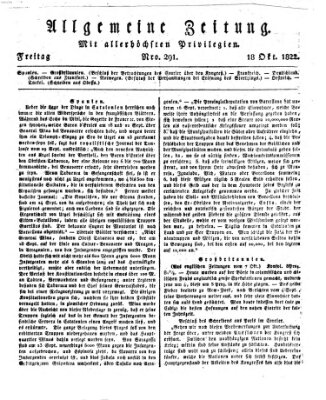 Allgemeine Zeitung Freitag 18. Oktober 1822