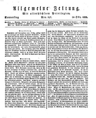 Allgemeine Zeitung Donnerstag 24. Oktober 1822