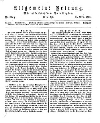 Allgemeine Zeitung Freitag 25. Oktober 1822