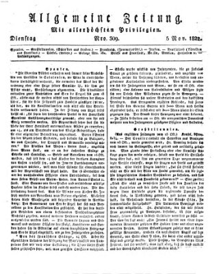 Allgemeine Zeitung Dienstag 5. November 1822