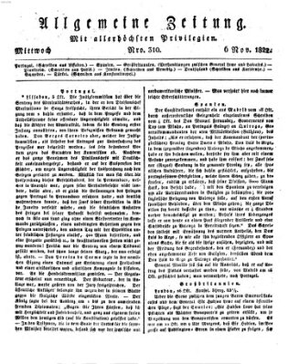 Allgemeine Zeitung Mittwoch 6. November 1822