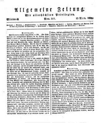 Allgemeine Zeitung Mittwoch 13. November 1822