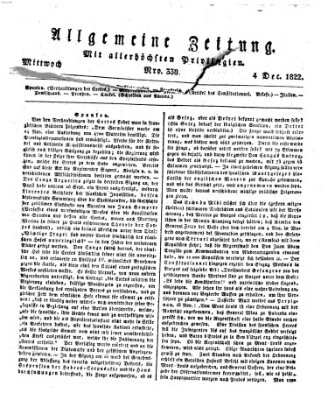 Allgemeine Zeitung Mittwoch 4. Dezember 1822