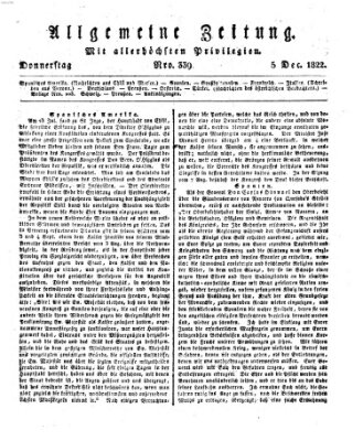 Allgemeine Zeitung Donnerstag 5. Dezember 1822