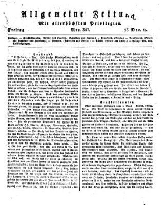 Allgemeine Zeitung Freitag 13. Dezember 1822