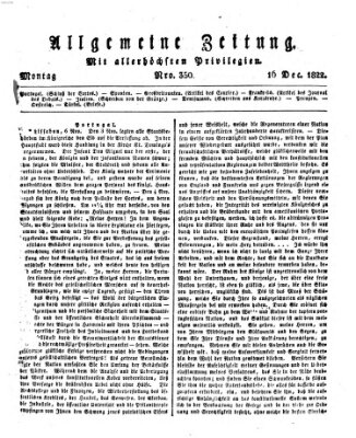 Allgemeine Zeitung Montag 16. Dezember 1822