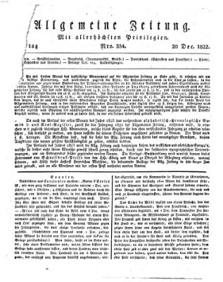 Allgemeine Zeitung Freitag 20. Dezember 1822