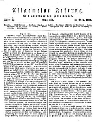 Allgemeine Zeitung Montag 30. Dezember 1822