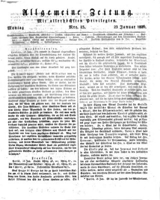 Allgemeine Zeitung Montag 23. Januar 1826