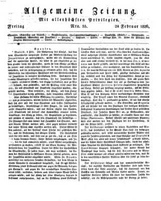 Allgemeine Zeitung Freitag 24. Februar 1826