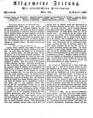 Allgemeine Zeitung Mittwoch 19. April 1826